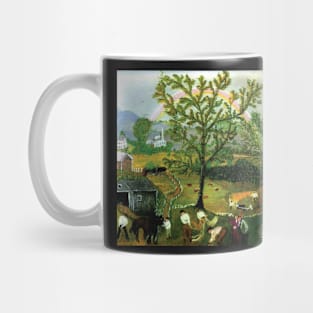 grandma moses painting rainbow Mug